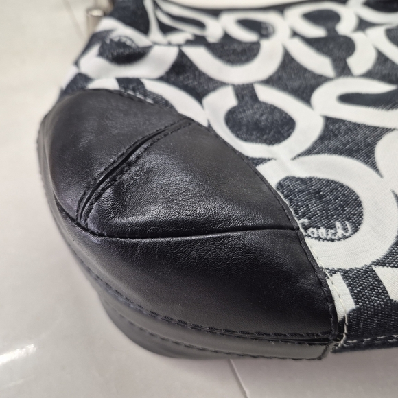 Coach  Peyton Op Art Black and White Women's Bag - Picture 2 of 16